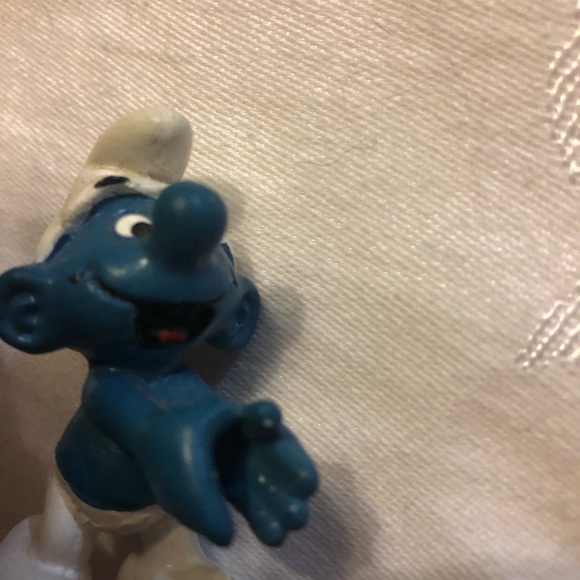 Lot of 4 Vintage Smurfs 1979 Peyo Germany Bully cake, present, bedtime - Picture 6 of 12